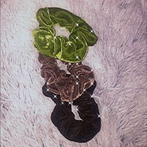 Velvet earth toned scrunchies.